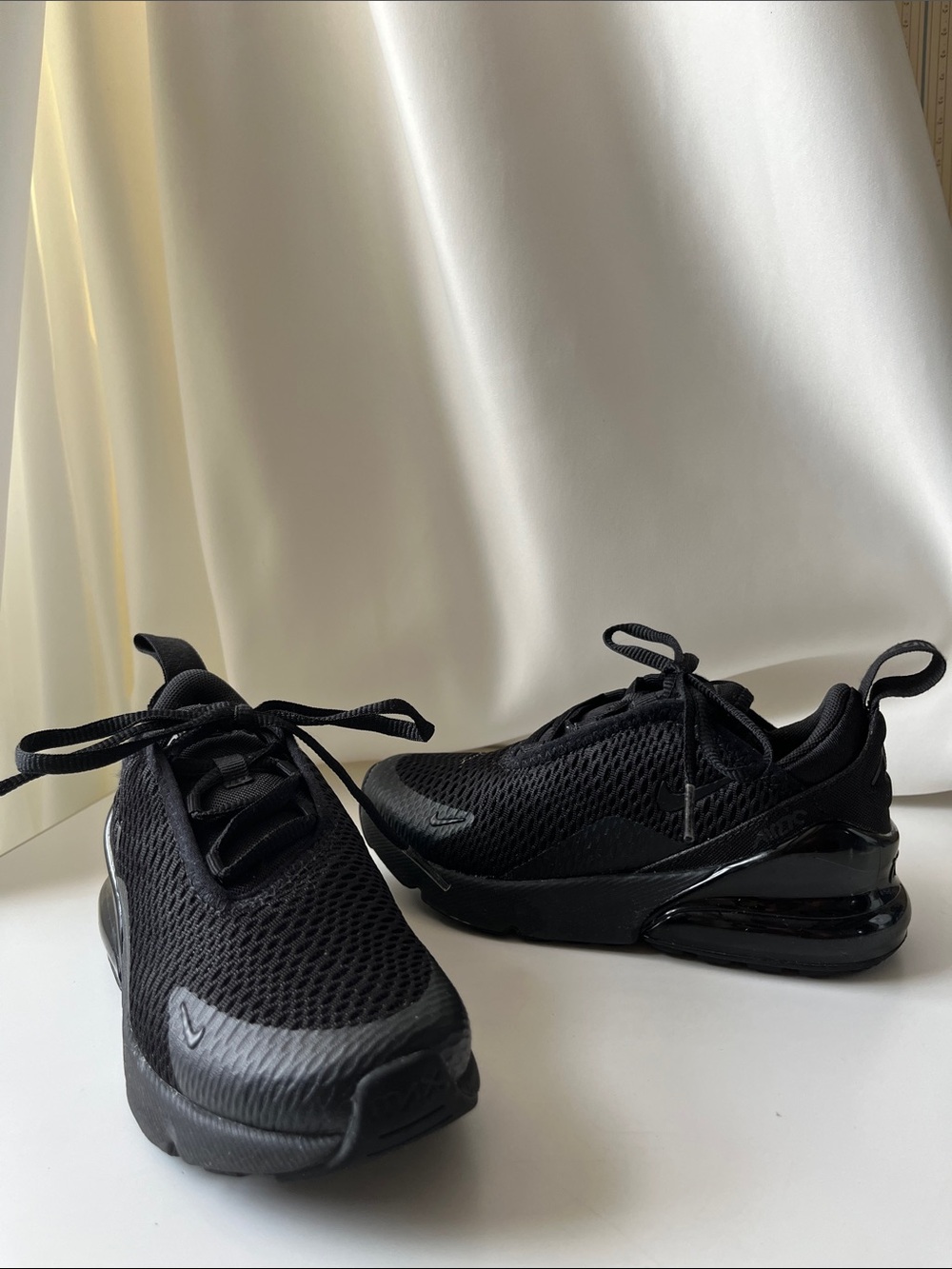 Nike Air Max Kids Black Mesh Air Cushion Sneakers